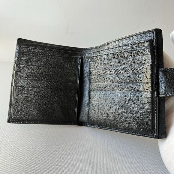 GUCCI Princy GG Logo Canvas Bifold Wallet Black Authentic - Picture 10 of 16